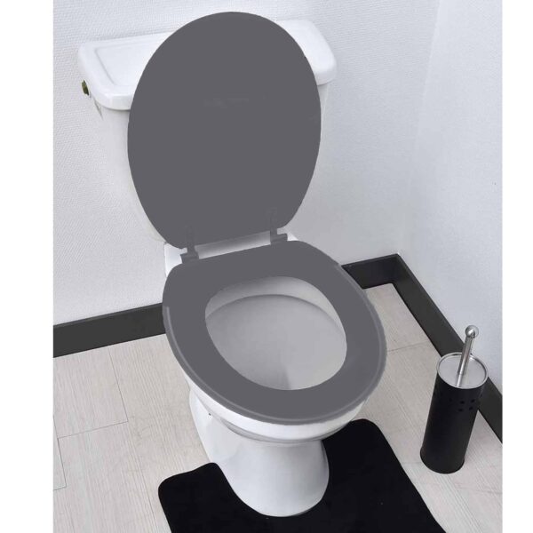 Gray Round Molded Wood Toilet Seat 17 Inches