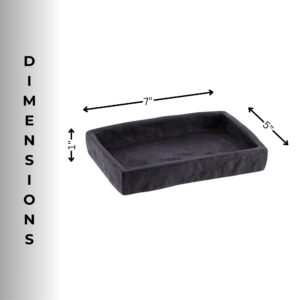 Dimensions diagram of black stone effect soap dish 7 x 5 inches