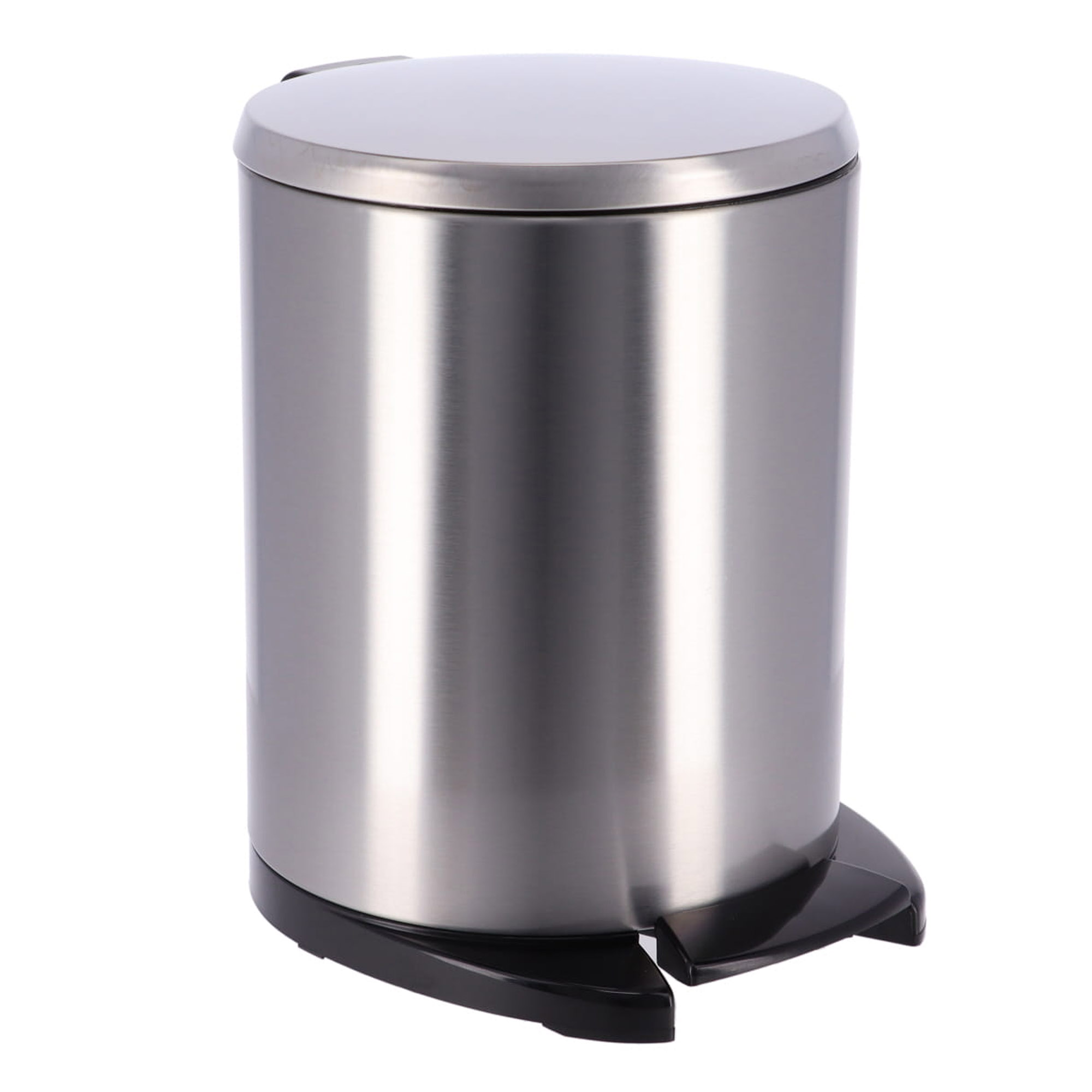 Soft Close Lid Stainless Steel Round Metal Step Trash Can Waste Bin 6-liters-1.6-gal.