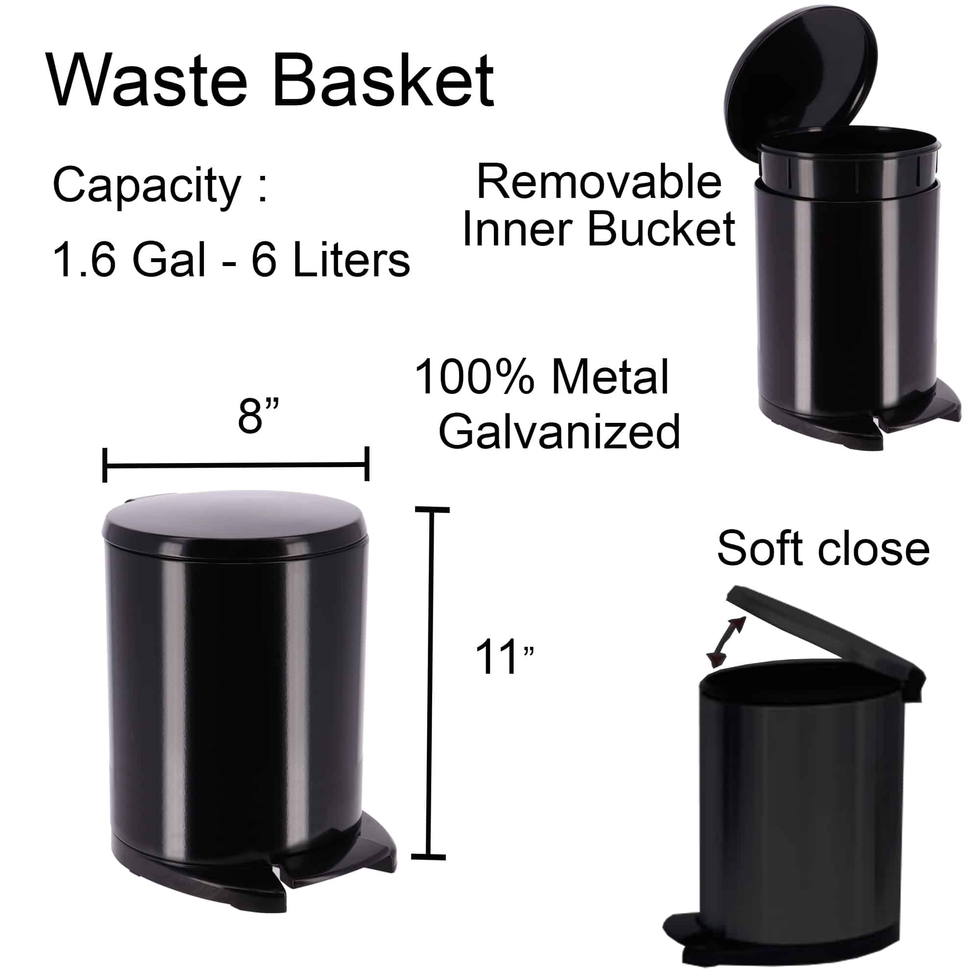 Light Pink Round Floor Trash Can Waste Basket 4.5-liters-1.2-gal