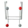 Over the Door 4 Hooks Metal Rack Grey-Red