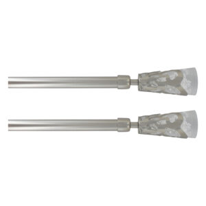 2 Pack Adjustable 3/4" Single Window Curtain Rod 50" to 82" Silver