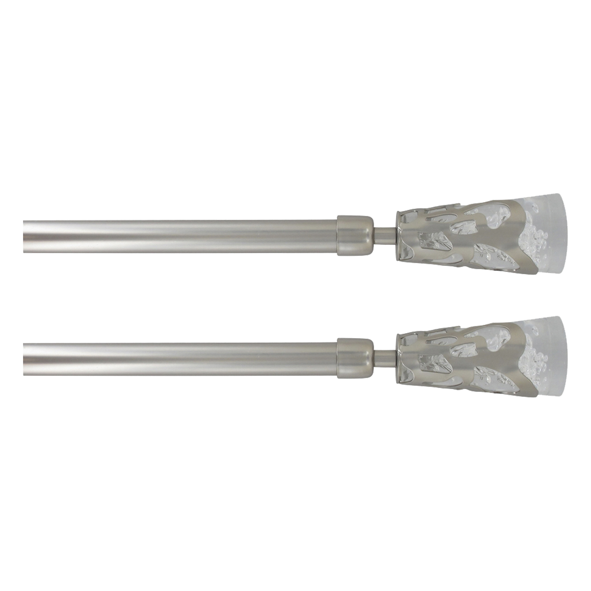 2 Pack Adjustable 3/4" Single Window Curtain Rod 50" to 82" Silver