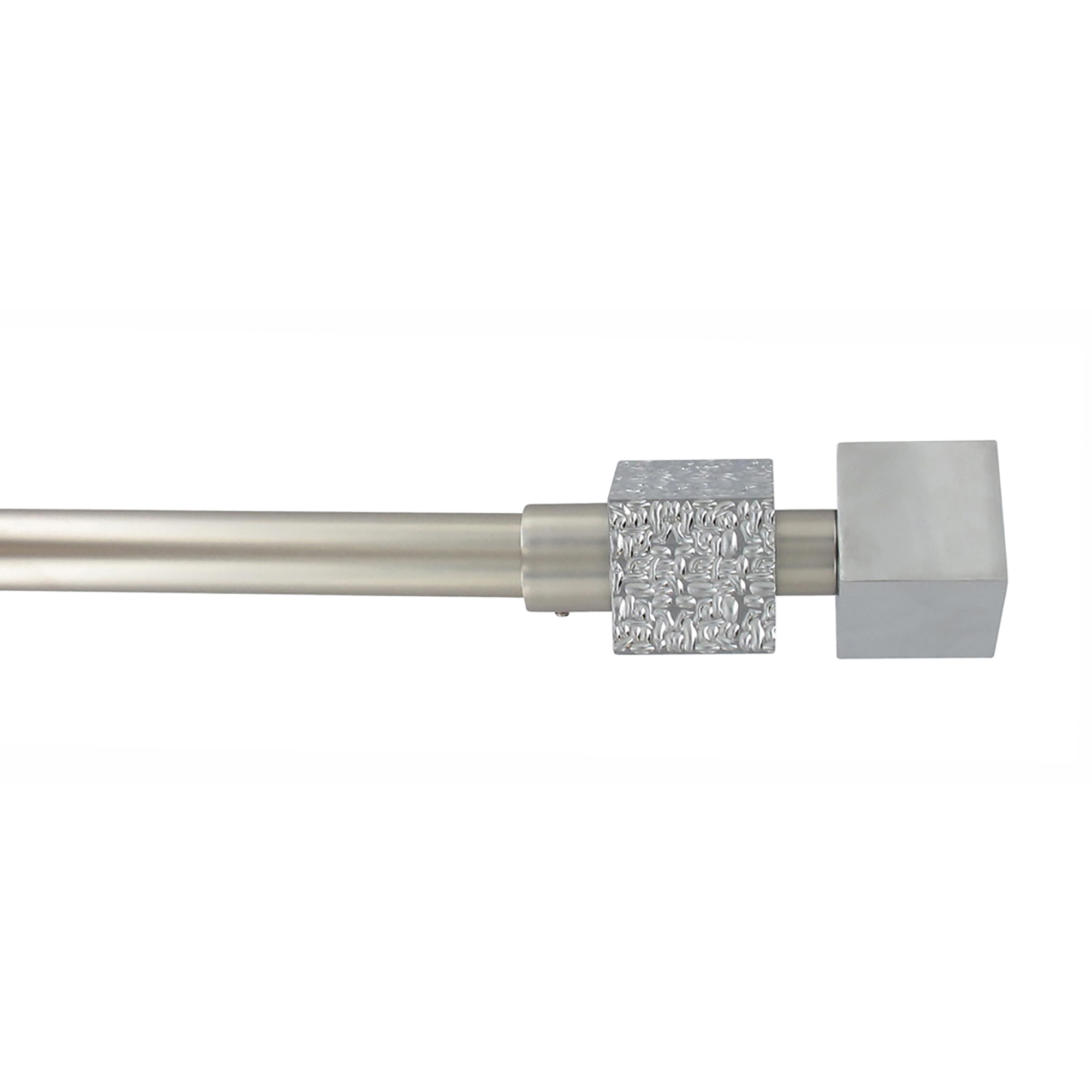 Adjustable 3/4" Single Window Curtain Rod 50" to 82" Silver