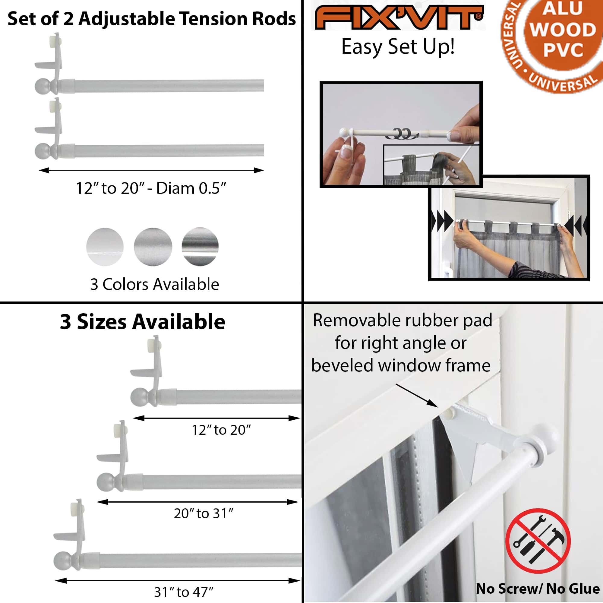 extendable tension rod