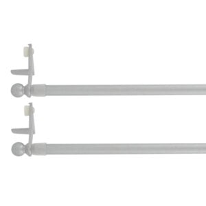 Set of 2 Silver Adjustable Tension Rods 12"