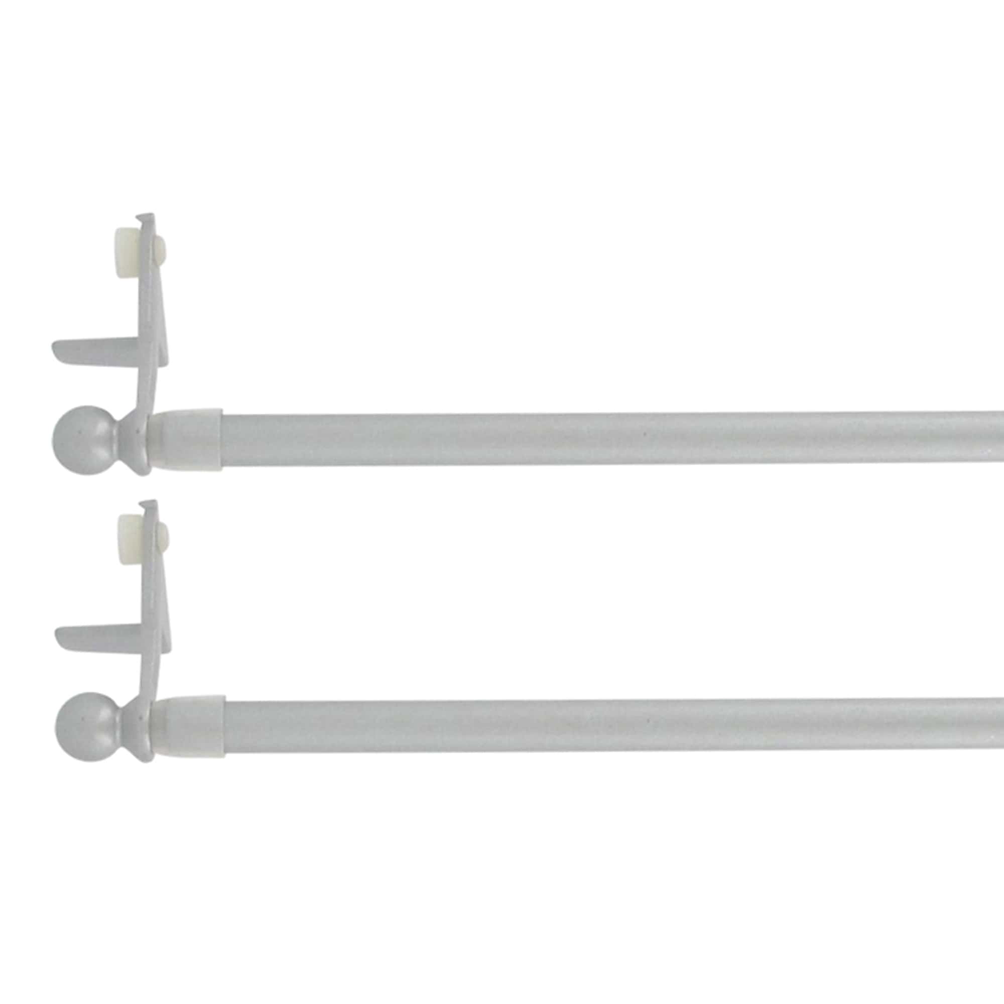 Set of 2 Silver Adjustable Tension Rods 20"
