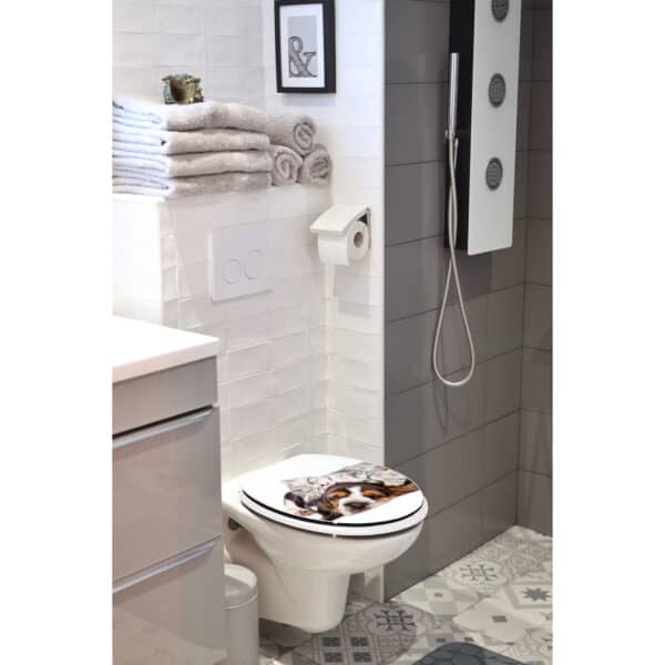 Gray Round Molded Wood Toilet Seat 17 Inches