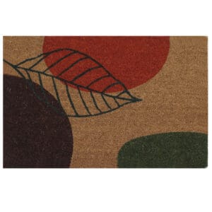 coco doormat with fall print on white background