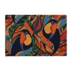 Multicolor Toucans Printed Coconut Mat
