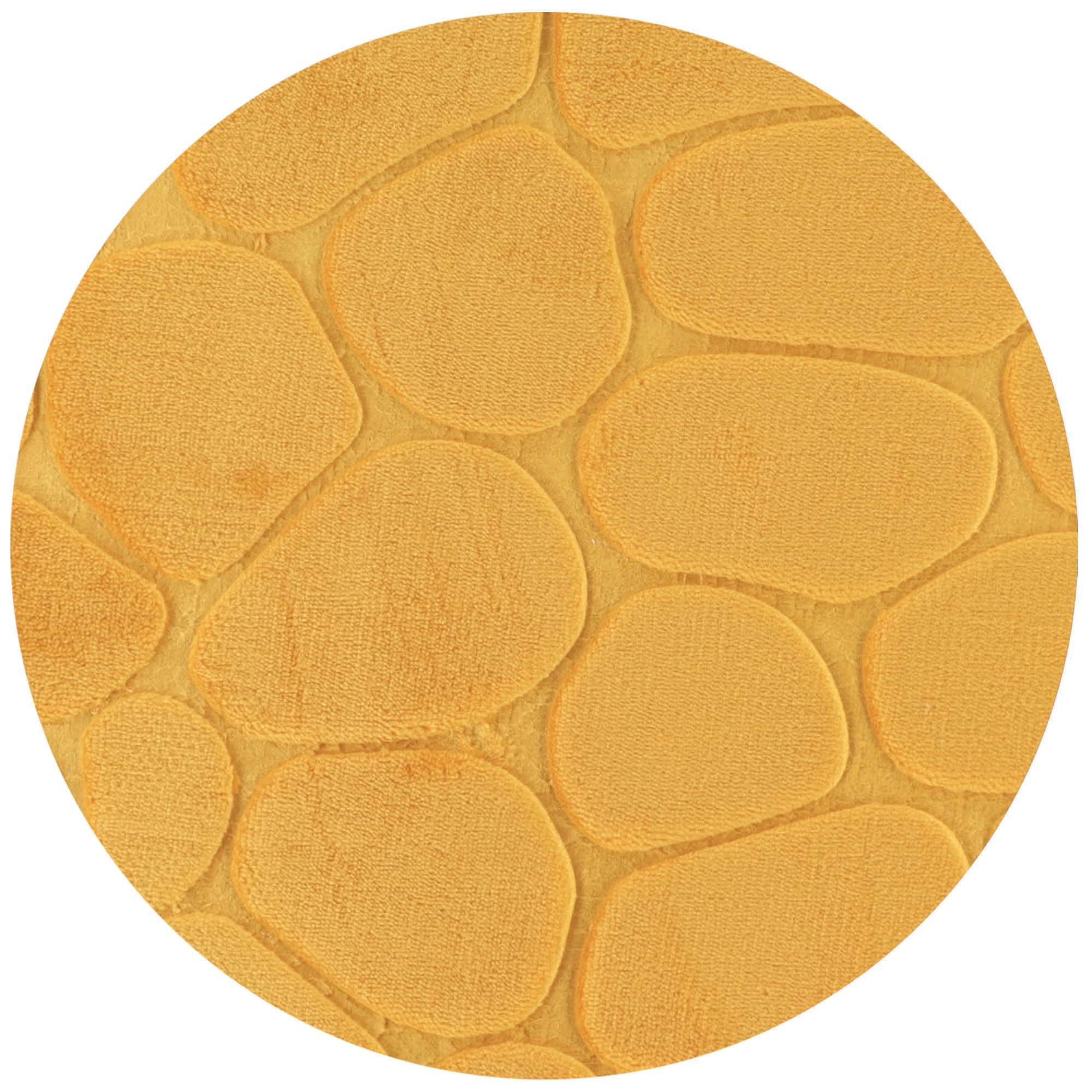 Yellow Mustard Cobble Memory Foam Bath Mat