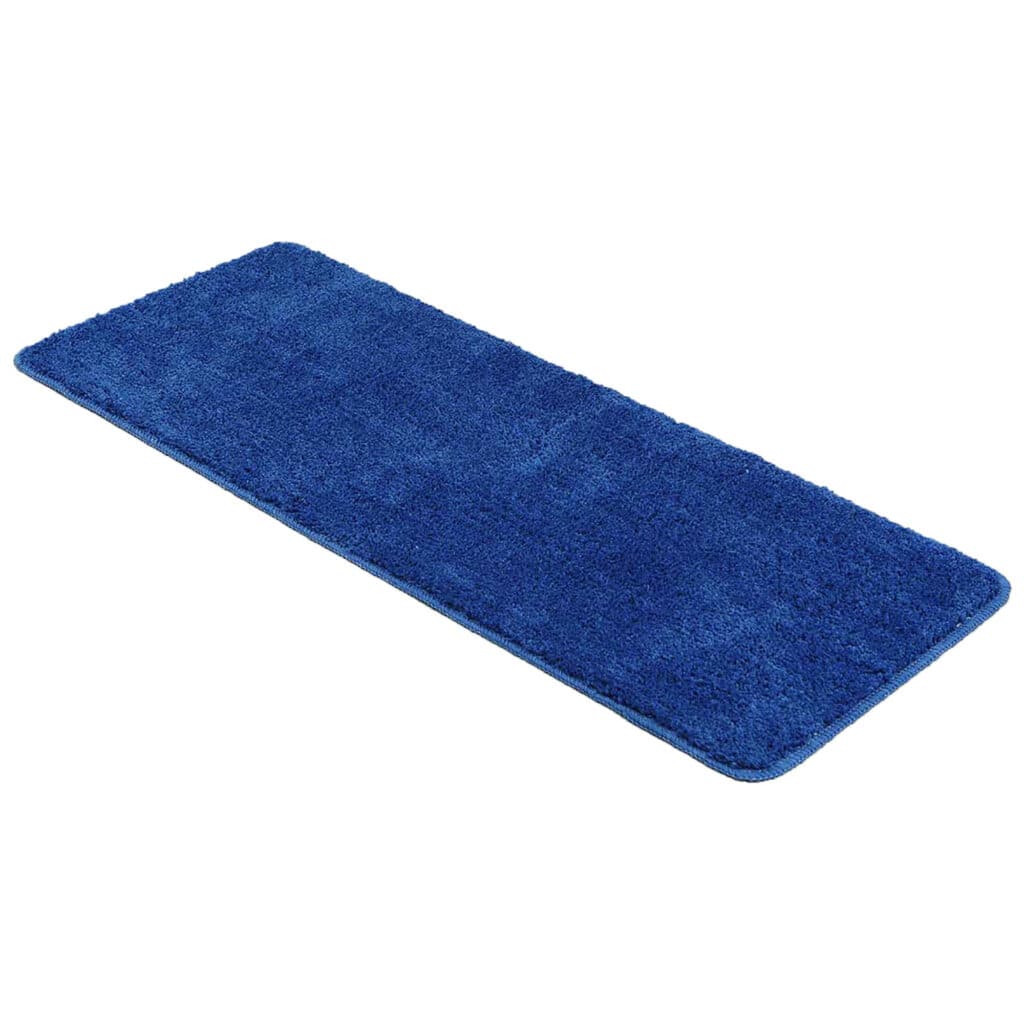Royal Blue Microfiber Polyester Double Sink Bath Mat Runner