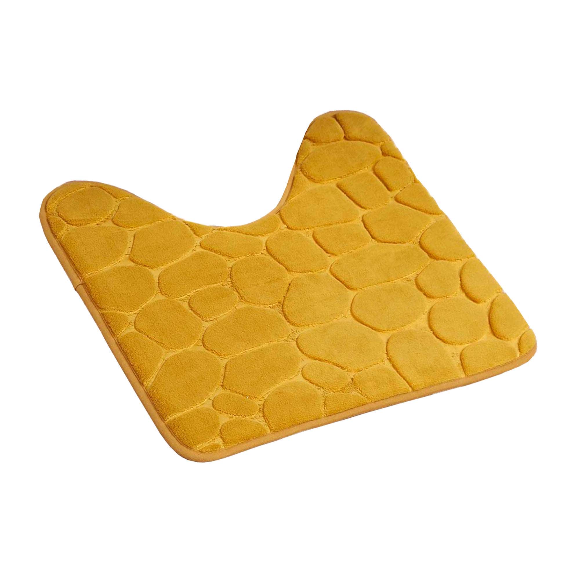 Yellow Mustard Toilet Contour Rug Memory Foam Mat