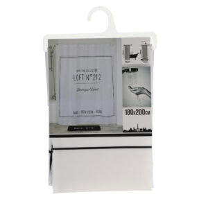Retail packaging of Loft N°212 printed shower curtain 180x200 cm