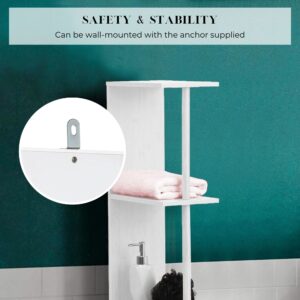 Close-up view of the cabinet's safety feature, showcasing wall-mountable hardware for added stability in any setting.