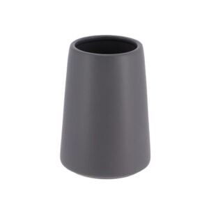 Gray Stoneware Tumbler & Toothbrush Holder-14 Oz-Flared Shape