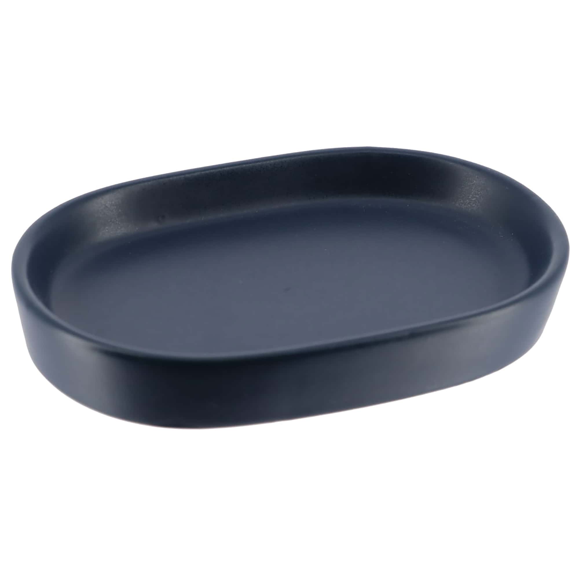 Stoneware Soap Dish Cup in Navy Blue - Get a Clean Soap Bar