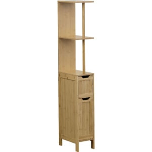 MAHE Slim Storage Cabinet Bamboo-Wood - for Small Bathroom