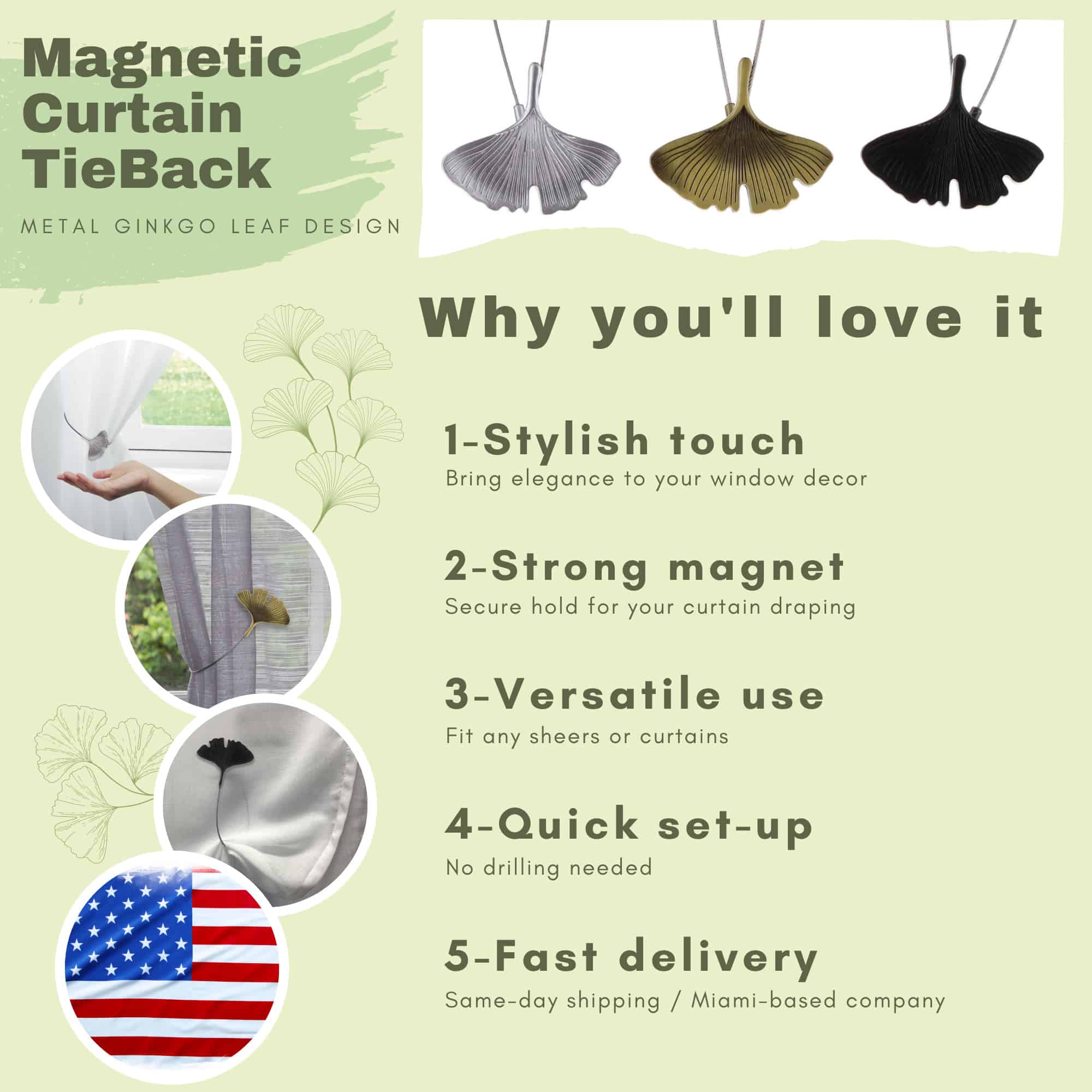 magnetic tie back