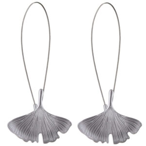 gingko leaf curtain tiebacks in silver