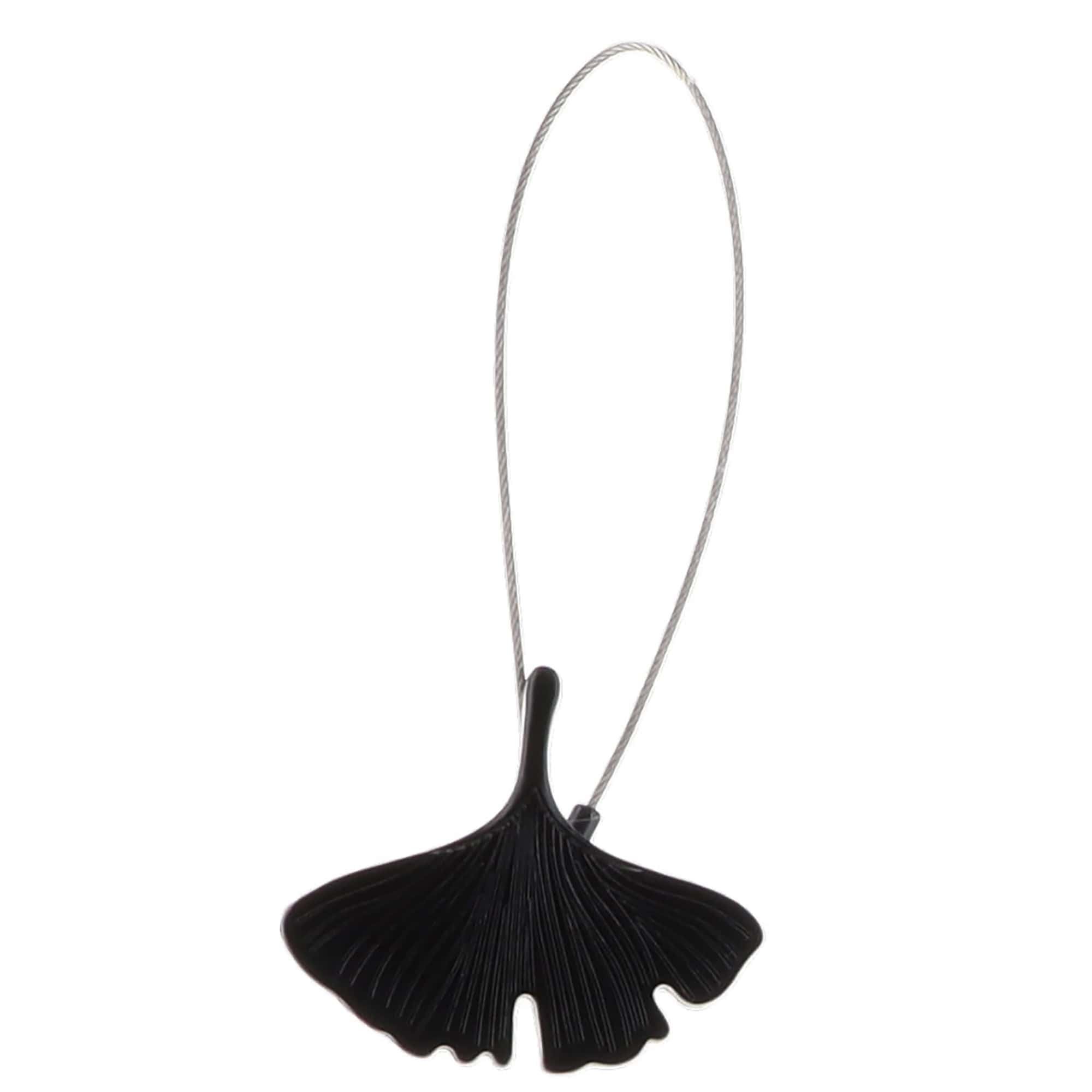 gingko leaf curtain tieback in black