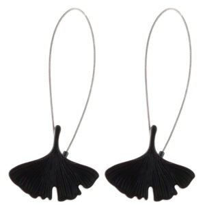 gingko leaf curtain tiebacks in black