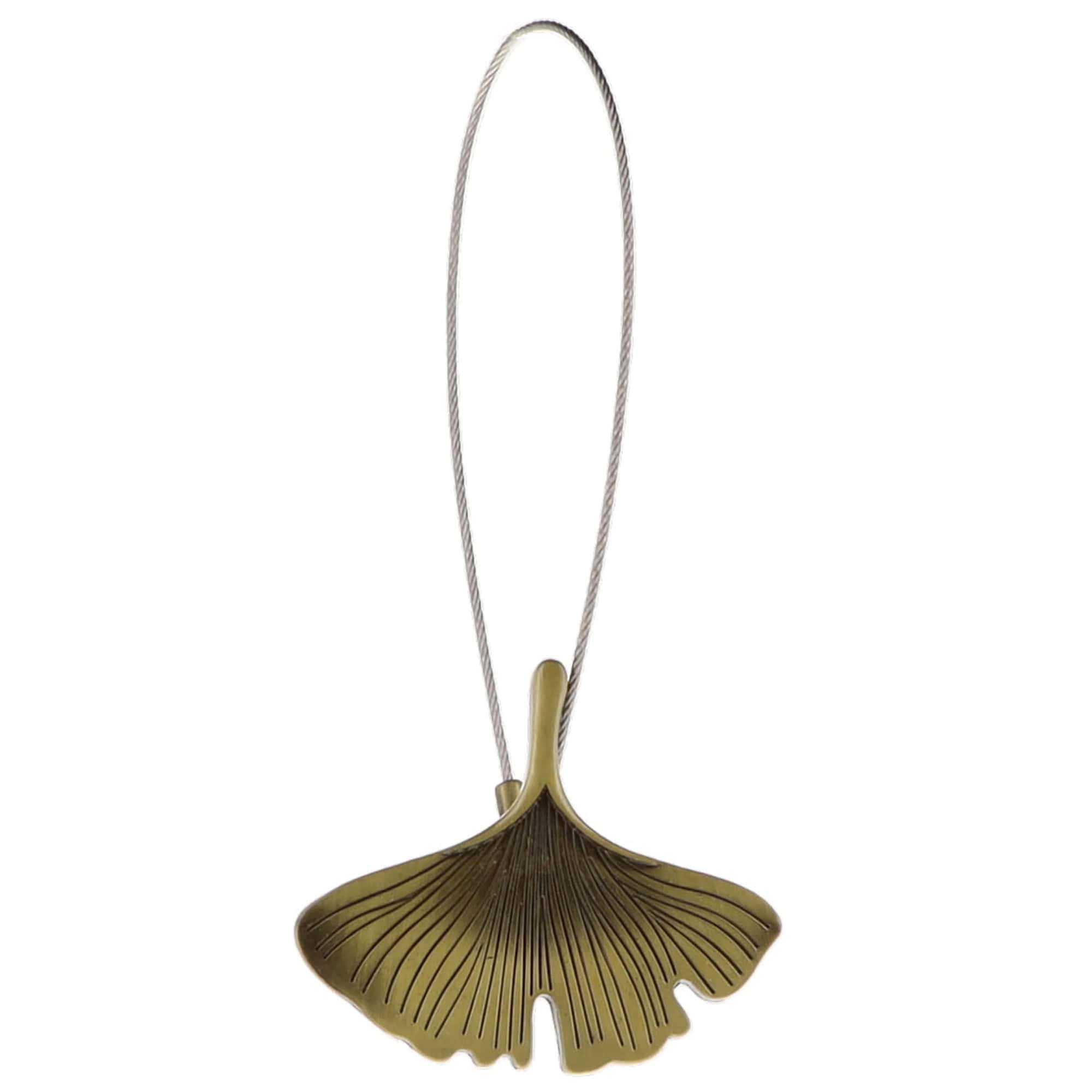 gingko leaf curtain tieback in bronze