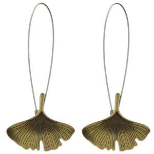 gingko leaf curtain tiebacks in bronze