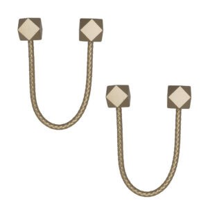 set of 2 gold flexible curtain tiebacks