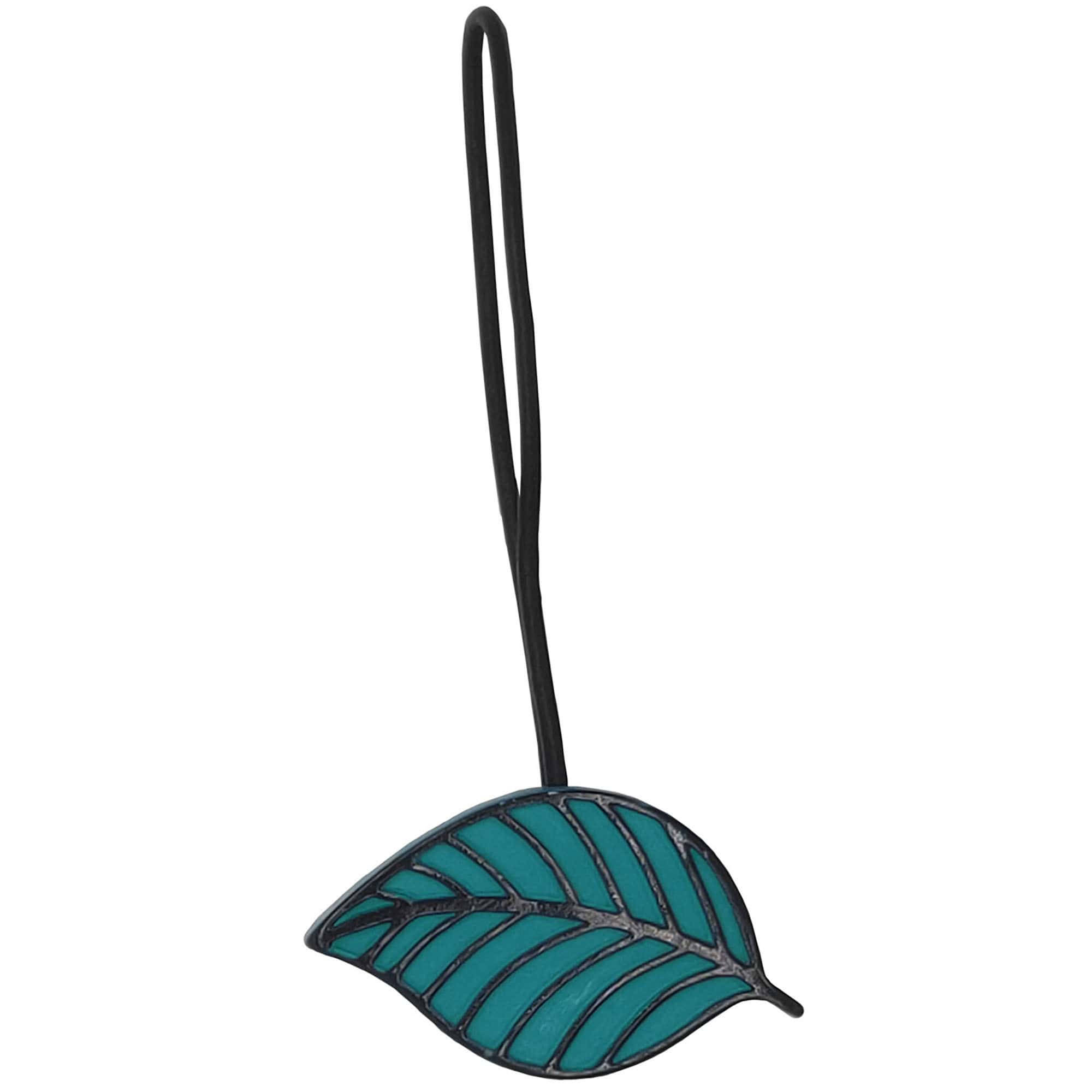 teal leaf tieback on white background