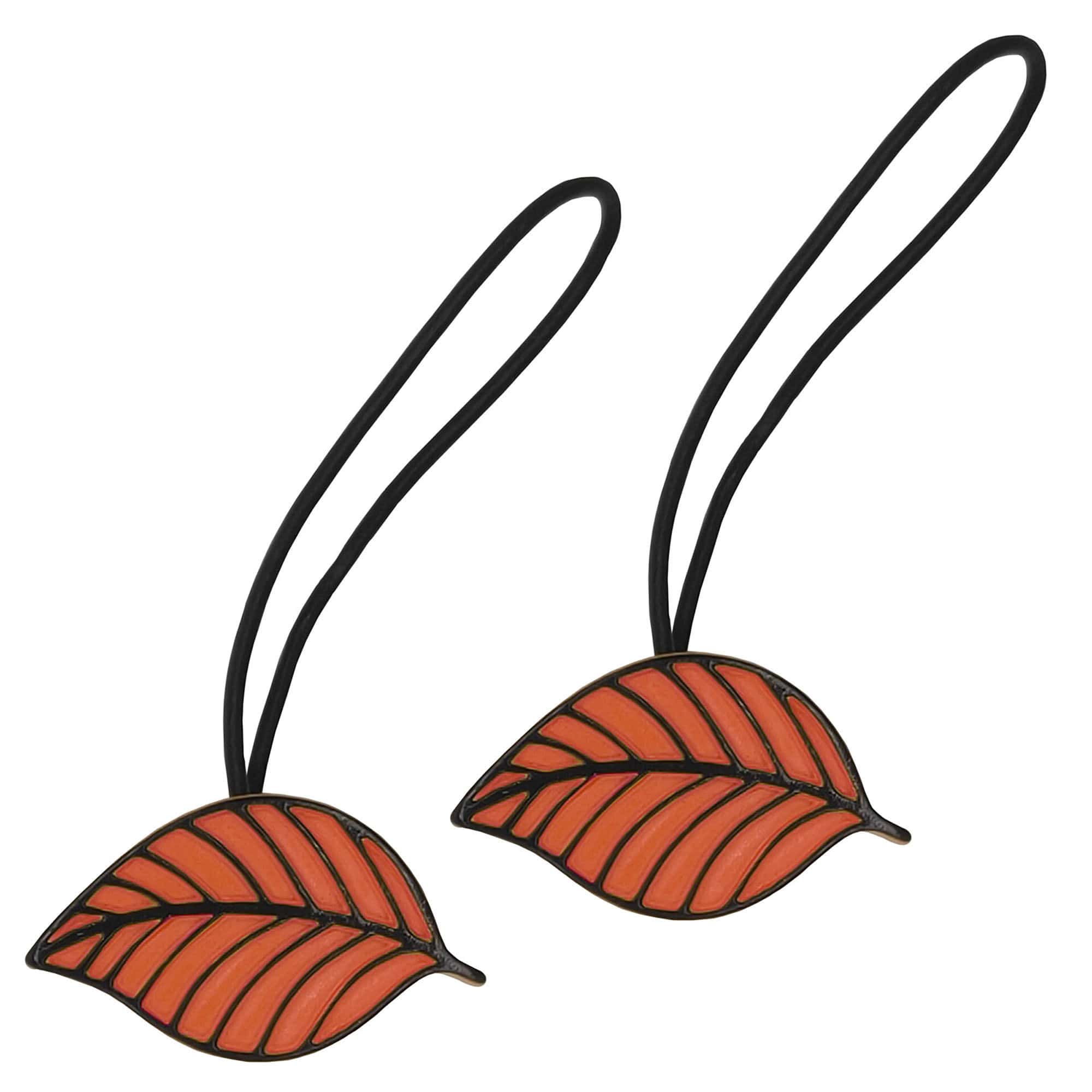 terracotta leaf tiebacks on white background