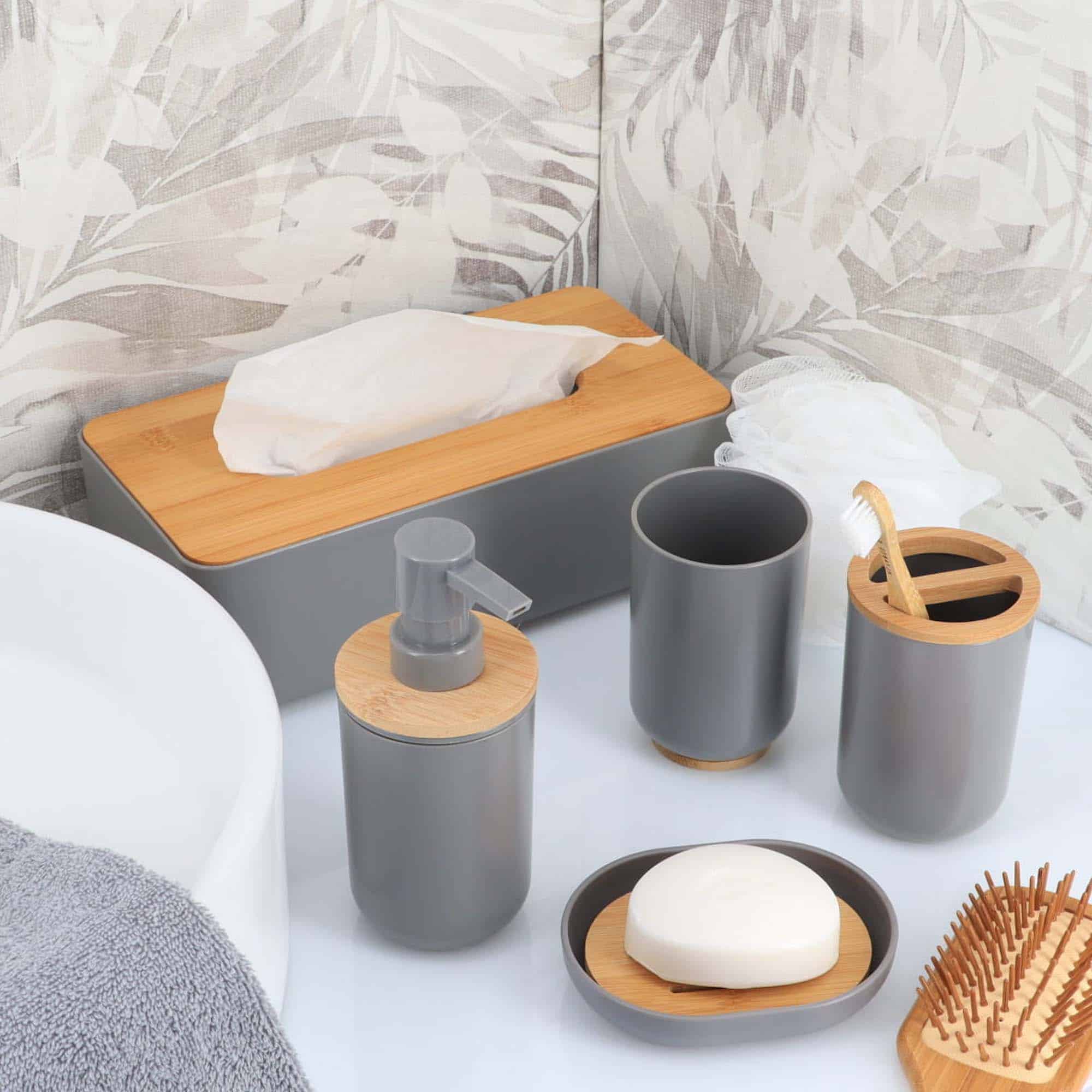 full collection in gray and bamboo for home decor