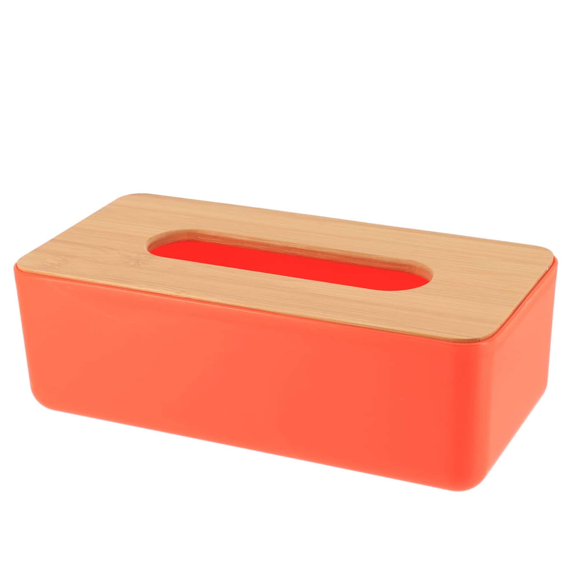 orange and bamboo tissue box cover