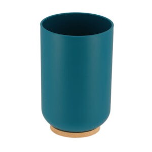 blue and bamboo bathroom tumbler cup