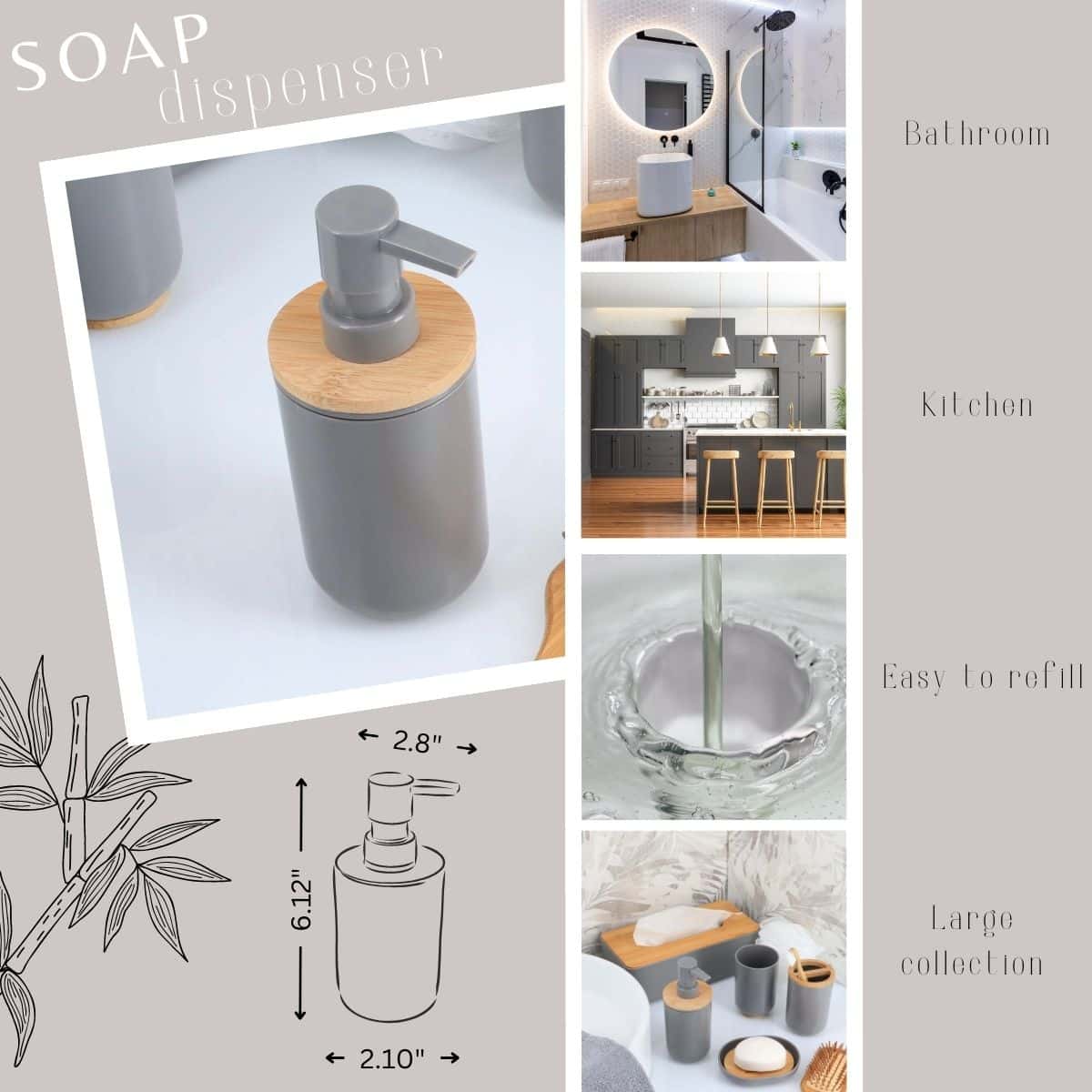 hand soap dispenser 10 fl oz capacity