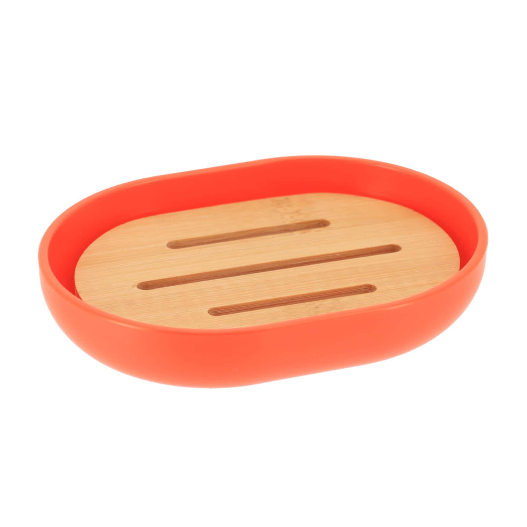 orange and bamboo soap bar holder