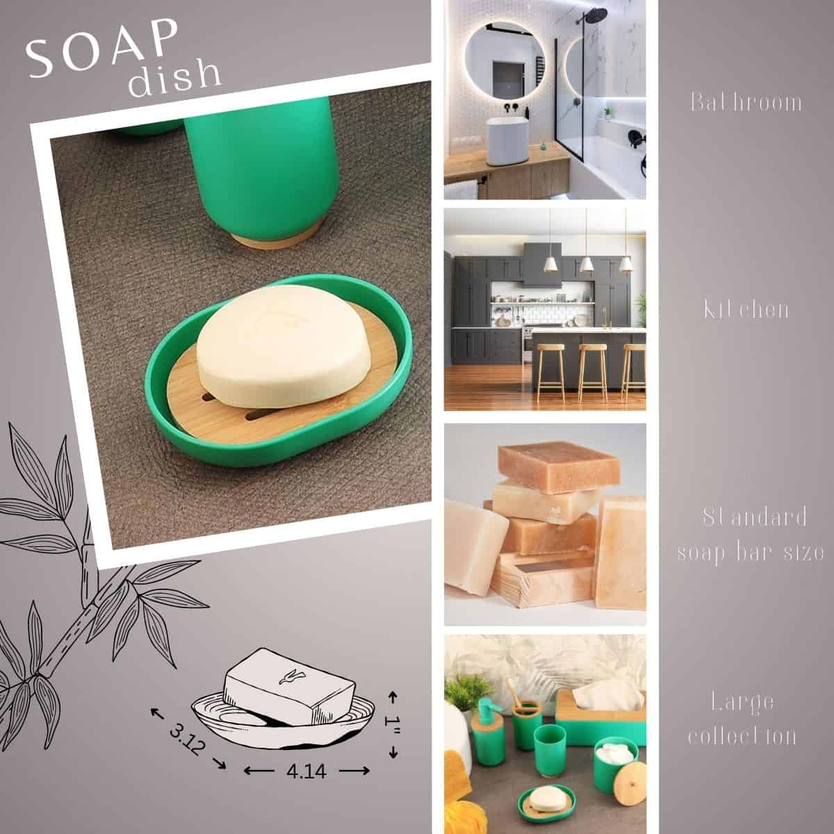soap dish with bamboo drainer for air circulation