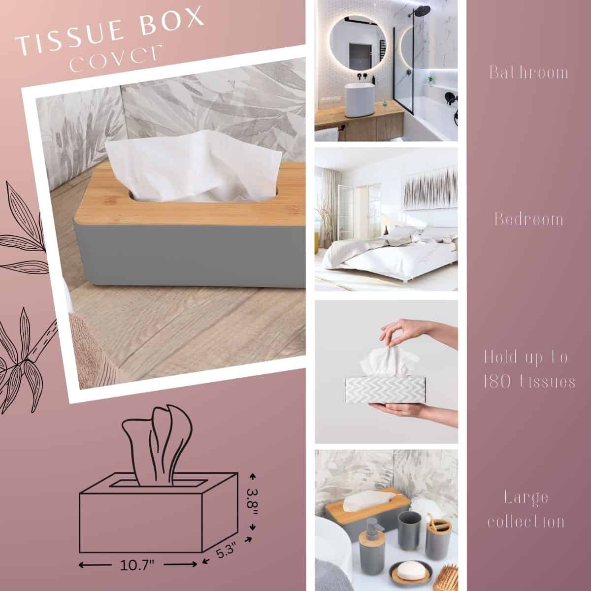 rectangular tissue box fit up to 180 facial tissues