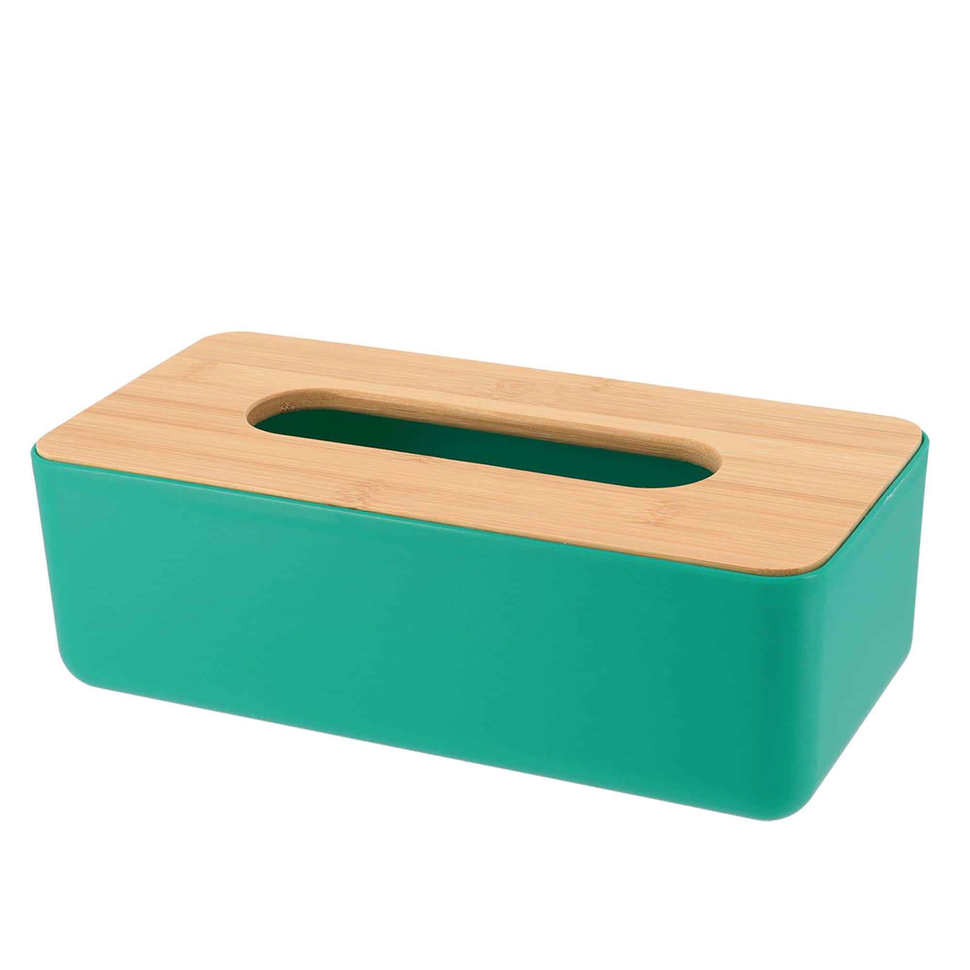 green and bamboo tissue box cover