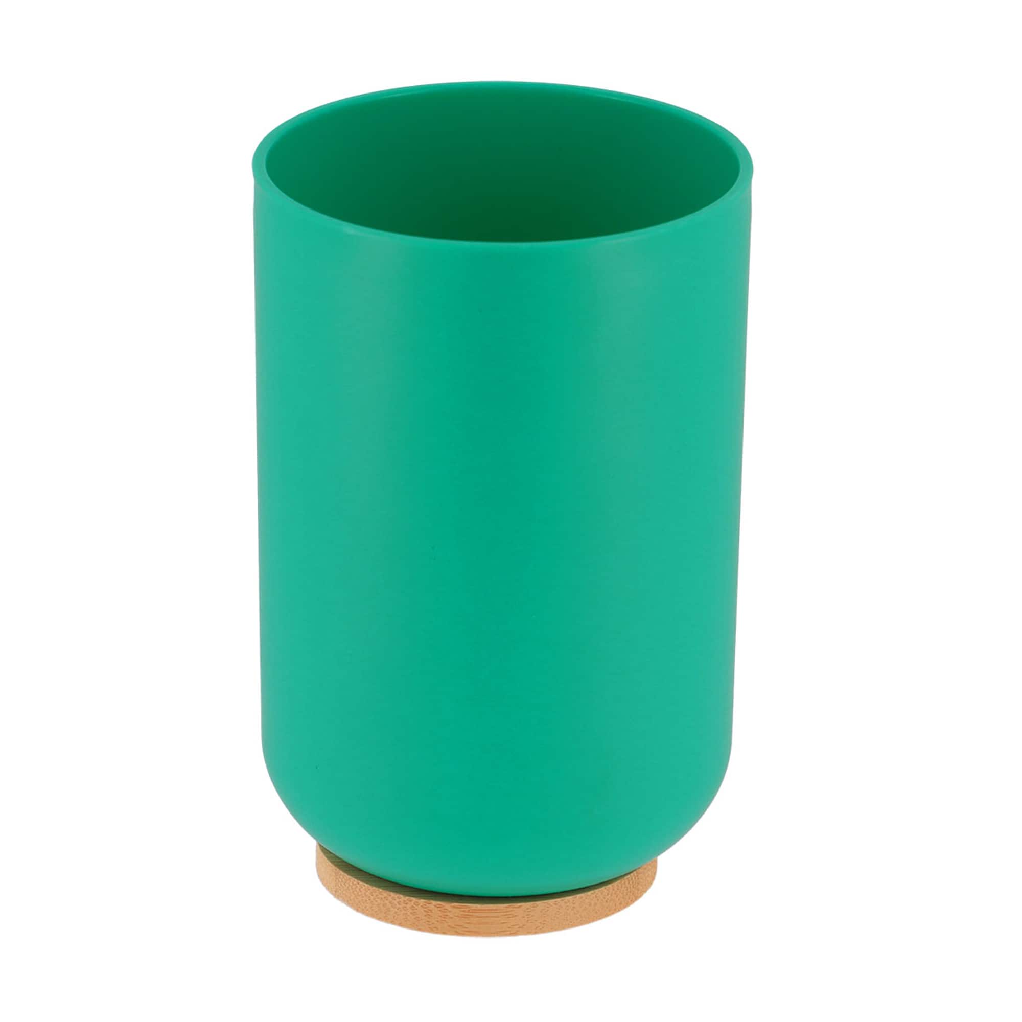 green and bamboo bathroom tumbler cup