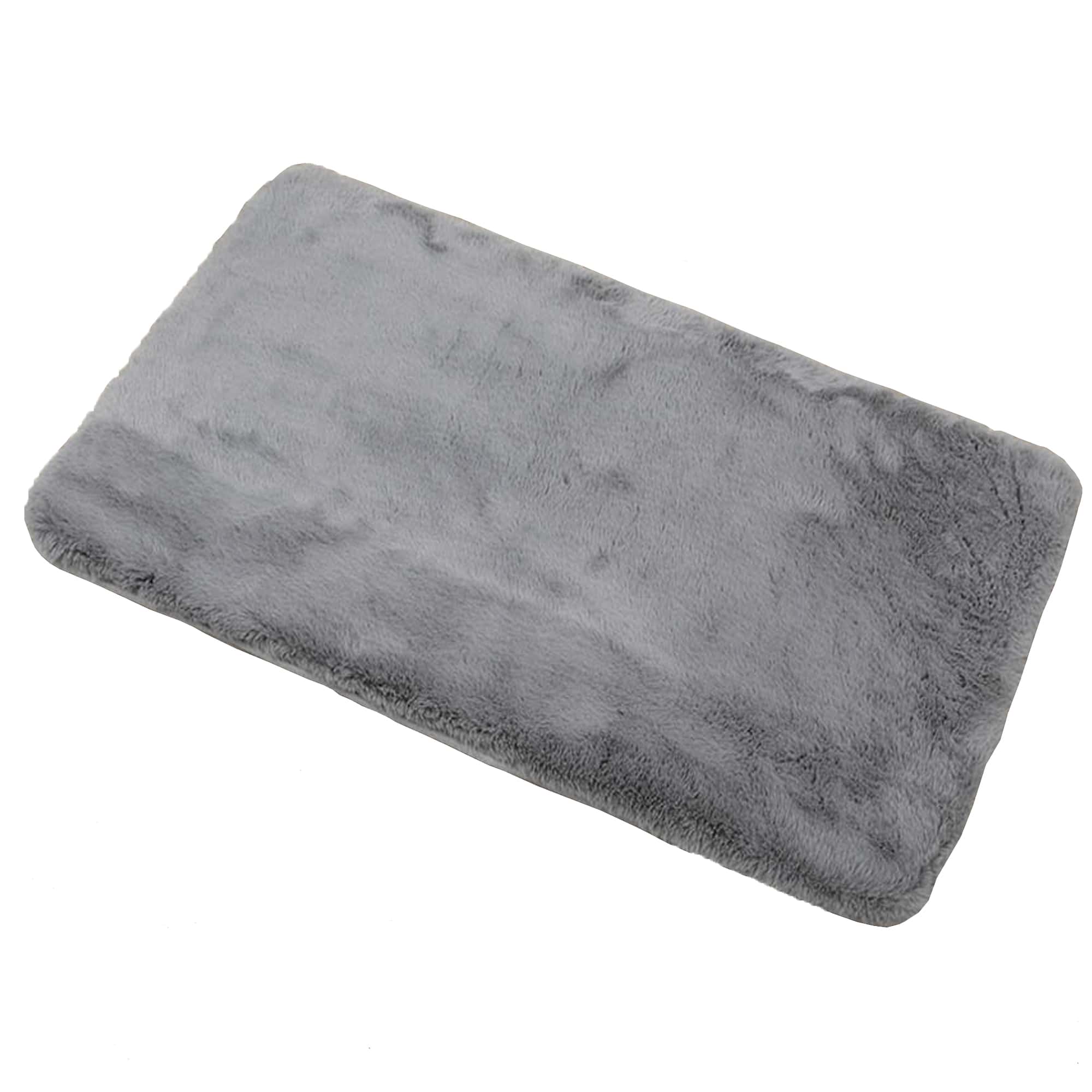 super soft bath mat plush effect in gray color