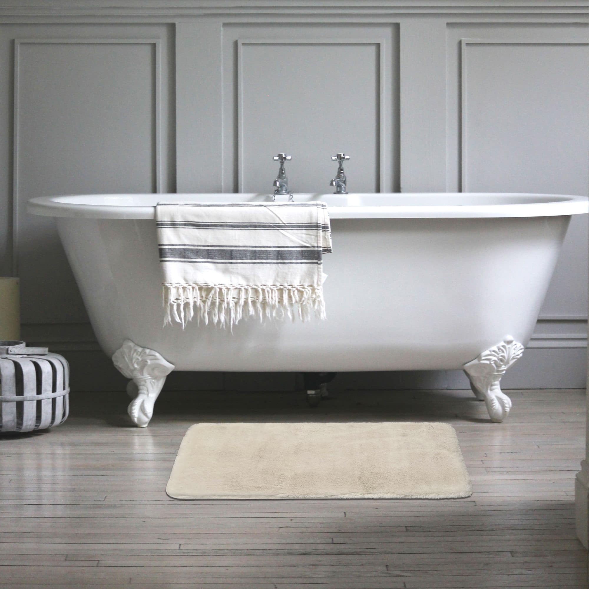 alfombra de baño super suave efecto felpa en color gris