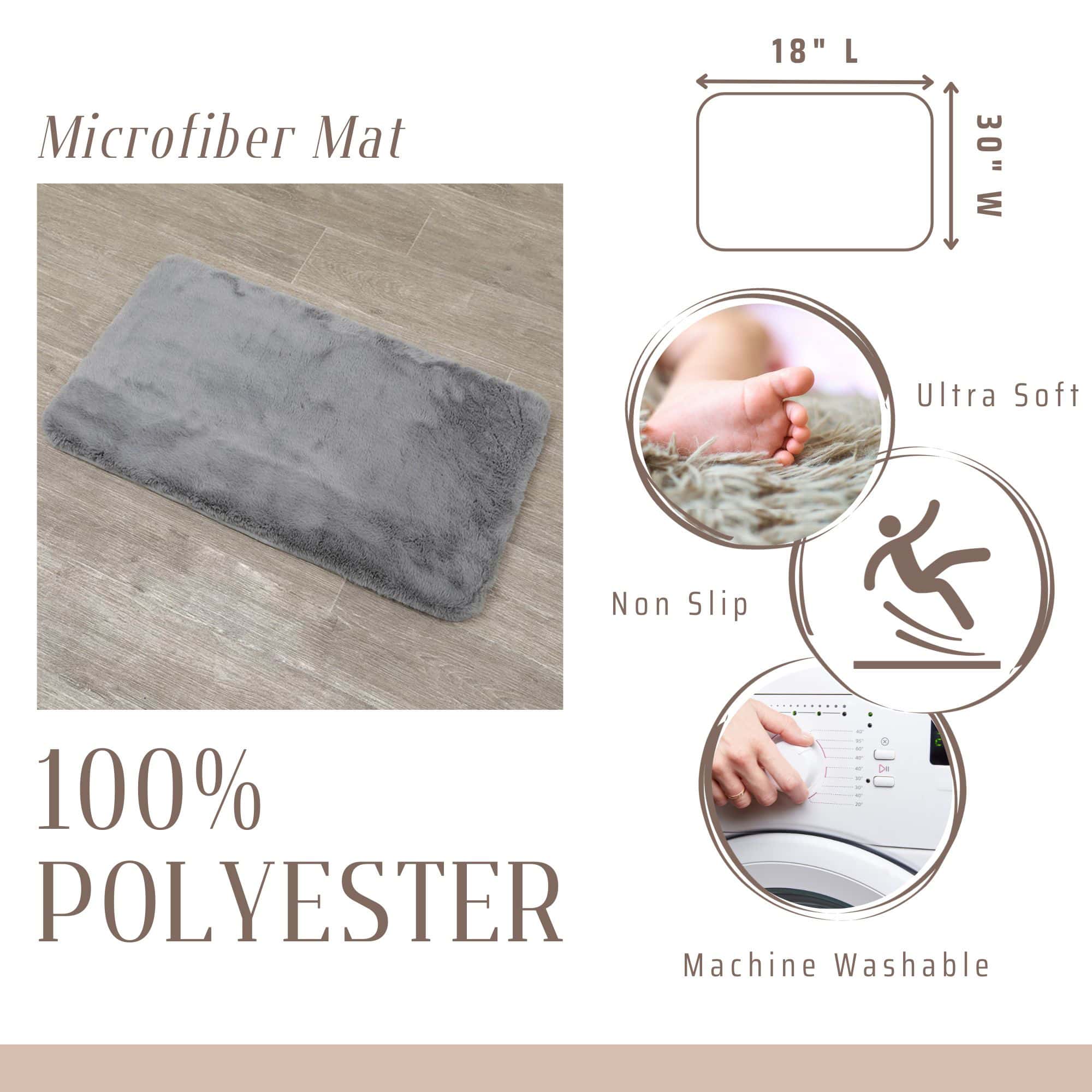 anti-slip microfober mat for bathroom and bedroom