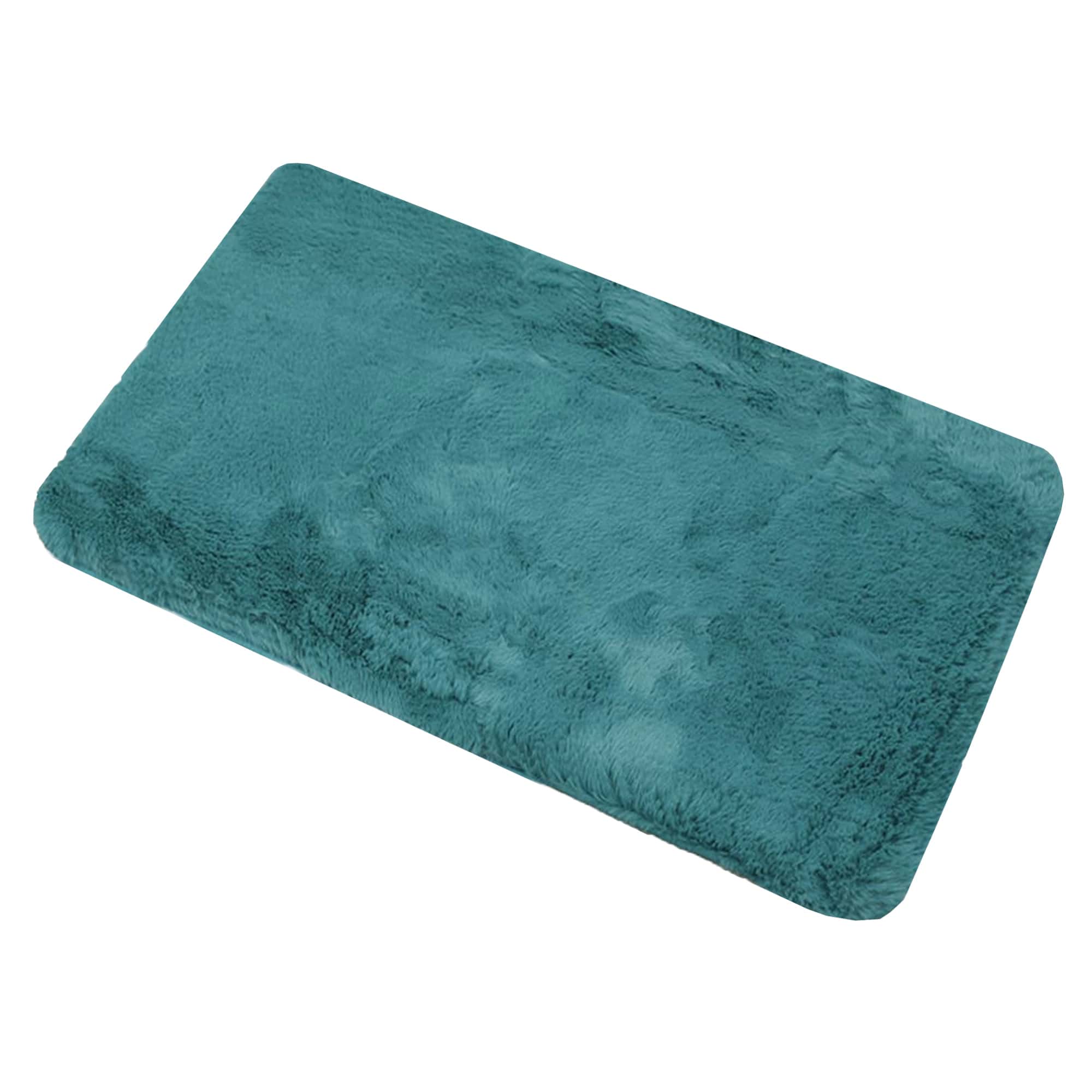 super soft bath mat plush effect in teal color
