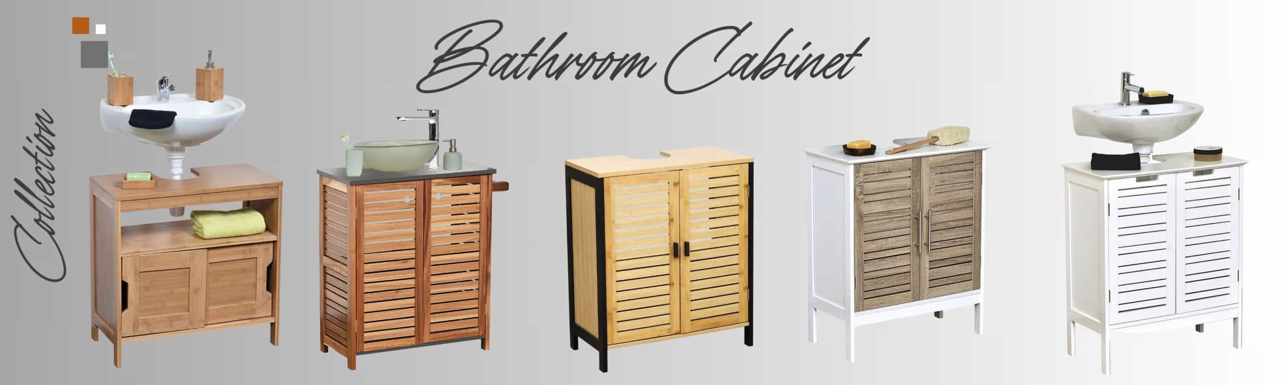 Evideco Wall-Mounted Sink Floor Cabinet Elements Acacia - Gray Wood