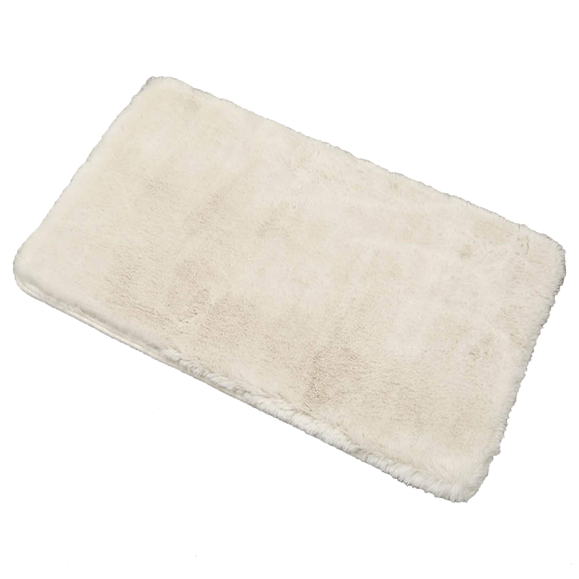super soft bath mat plush effect in beige color