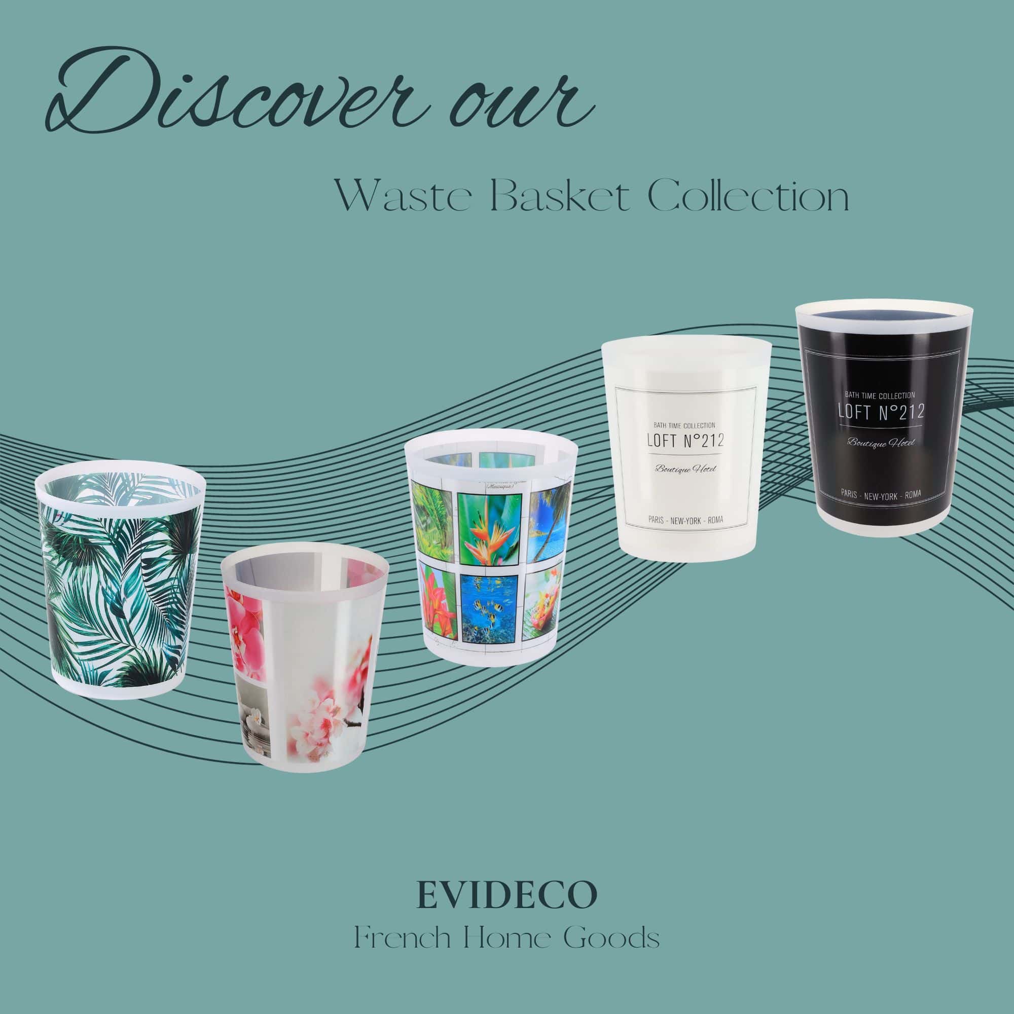collection of decorative waste basket for interior