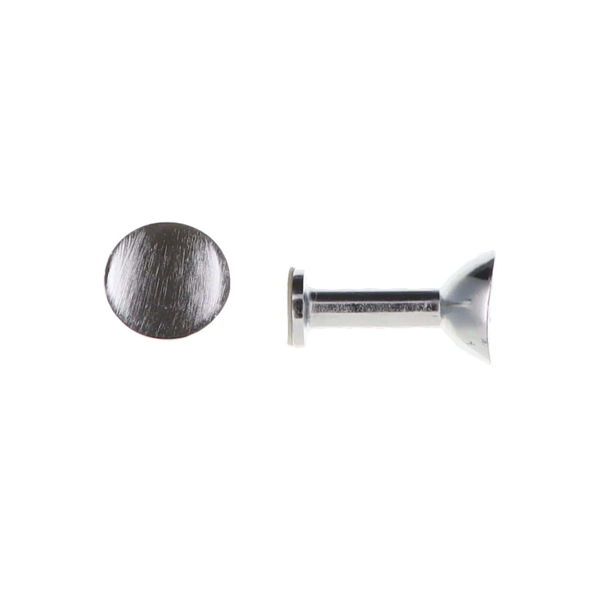 pair of metal hooks for curtain holdbacks in shiny chrome with round design