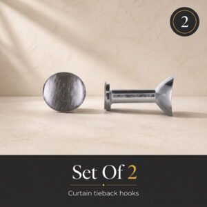 Set of 2 polished chrome round knob drapery holdbacks, 2 pack