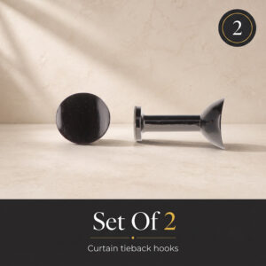 Set of 2 graphite round knob drapery holdbacks, 2 pack